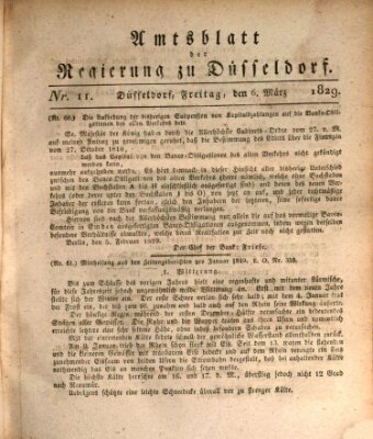 Amtsblatt für den Regierungsbezirk Düsseldorf Freitag 6. März 1829