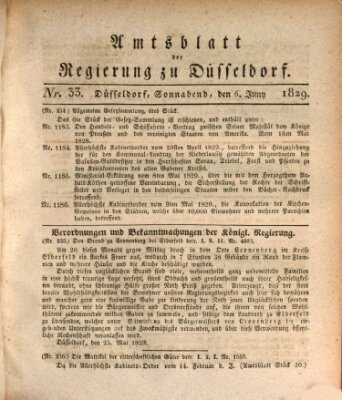 Amtsblatt für den Regierungsbezirk Düsseldorf Samstag 6. Juni 1829