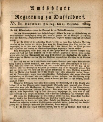 Amtsblatt für den Regierungsbezirk Düsseldorf Freitag 11. Dezember 1829
