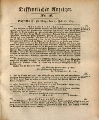 Amtsblatt für den Regierungsbezirk Düsseldorf Freitag 27. Februar 1829