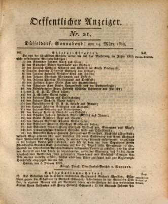 Amtsblatt für den Regierungsbezirk Düsseldorf Samstag 14. März 1829