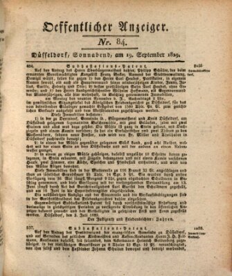 Amtsblatt für den Regierungsbezirk Düsseldorf Samstag 19. September 1829
