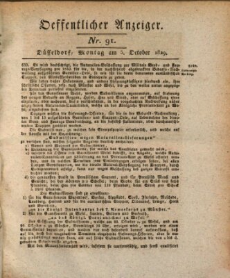 Amtsblatt für den Regierungsbezirk Düsseldorf Montag 5. Oktober 1829