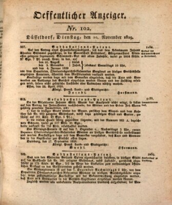 Amtsblatt für den Regierungsbezirk Düsseldorf Dienstag 10. November 1829