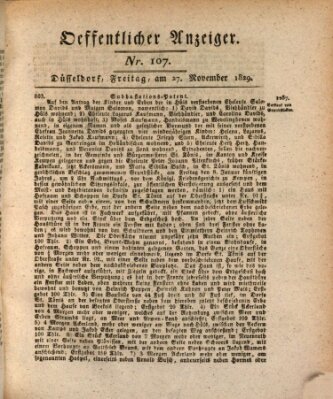 Amtsblatt für den Regierungsbezirk Düsseldorf Freitag 27. November 1829