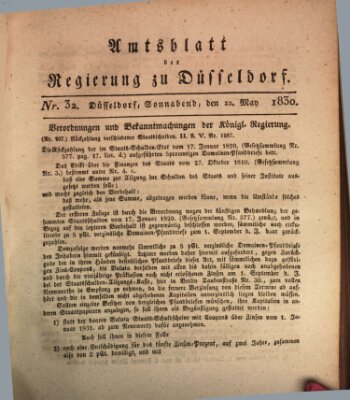 Amtsblatt für den Regierungsbezirk Düsseldorf Samstag 22. Mai 1830
