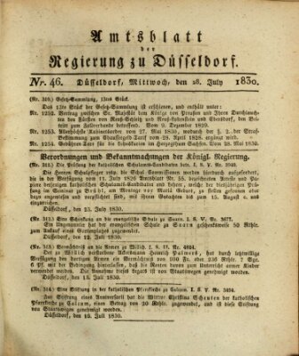 Amtsblatt für den Regierungsbezirk Düsseldorf Mittwoch 28. Juli 1830