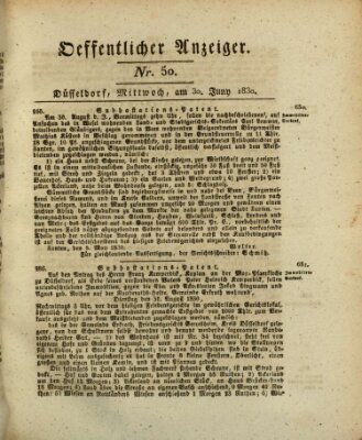 Amtsblatt für den Regierungsbezirk Düsseldorf Mittwoch 30. Juni 1830