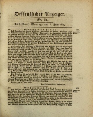 Amtsblatt für den Regierungsbezirk Düsseldorf Montag 5. Juli 1830