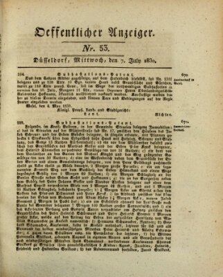 Amtsblatt für den Regierungsbezirk Düsseldorf Mittwoch 7. Juli 1830