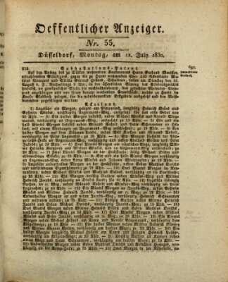 Amtsblatt für den Regierungsbezirk Düsseldorf Montag 12. Juli 1830