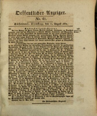 Amtsblatt für den Regierungsbezirk Düsseldorf Dienstag 10. August 1830