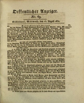 Amtsblatt für den Regierungsbezirk Düsseldorf Mittwoch 25. August 1830