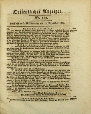 Amtsblatt für den Regierungsbezirk Düsseldorf Mittwoch 29. Dezember 1830