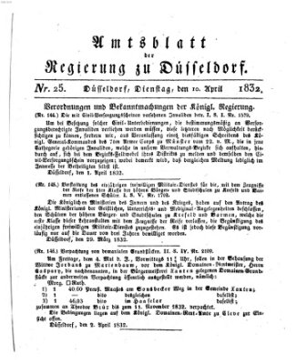 Amtsblatt für den Regierungsbezirk Düsseldorf Dienstag 10. April 1832
