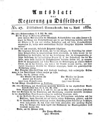 Amtsblatt für den Regierungsbezirk Düsseldorf Samstag 14. April 1832