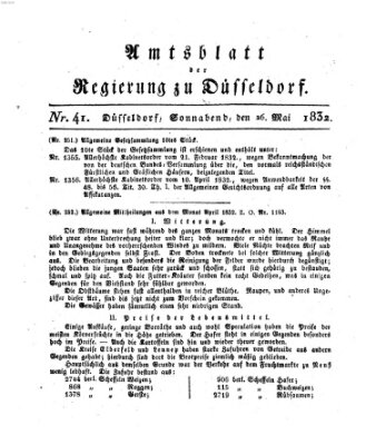 Amtsblatt für den Regierungsbezirk Düsseldorf Samstag 26. Mai 1832