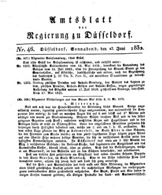 Amtsblatt für den Regierungsbezirk Düsseldorf Samstag 23. Juni 1832