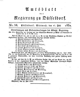 Amtsblatt für den Regierungsbezirk Düsseldorf Mittwoch 25. Juli 1832