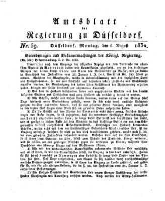 Amtsblatt für den Regierungsbezirk Düsseldorf Montag 6. August 1832