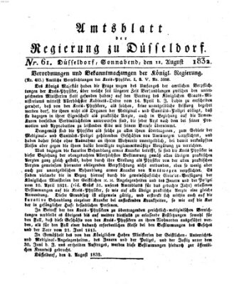 Amtsblatt für den Regierungsbezirk Düsseldorf Samstag 11. August 1832