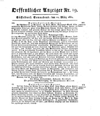 Amtsblatt für den Regierungsbezirk Düsseldorf Samstag 10. März 1832