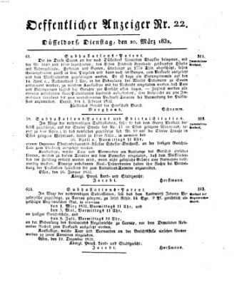 Amtsblatt für den Regierungsbezirk Düsseldorf Dienstag 20. März 1832