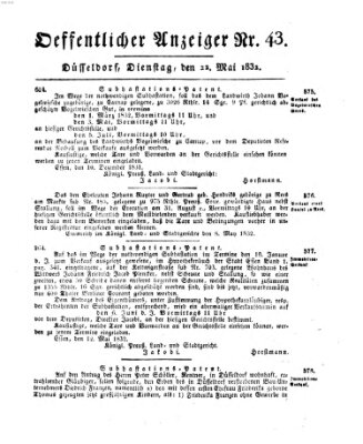 Amtsblatt für den Regierungsbezirk Düsseldorf Dienstag 22. Mai 1832