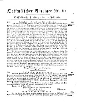Amtsblatt für den Regierungsbezirk Düsseldorf Freitag 20. Juli 1832