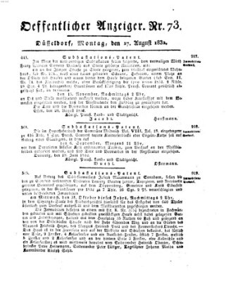 Amtsblatt für den Regierungsbezirk Düsseldorf Montag 27. August 1832
