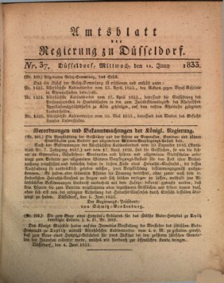Amtsblatt für den Regierungsbezirk Düsseldorf Mittwoch 12. Juni 1833