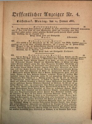 Amtsblatt für den Regierungsbezirk Düsseldorf Montag 14. Januar 1833