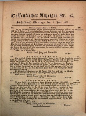 Amtsblatt für den Regierungsbezirk Düsseldorf Montag 3. Juni 1833