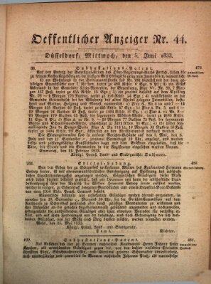 Amtsblatt für den Regierungsbezirk Düsseldorf Mittwoch 5. Juni 1833