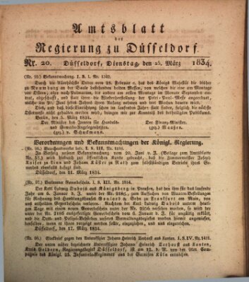 Amtsblatt für den Regierungsbezirk Düsseldorf Dienstag 25. März 1834