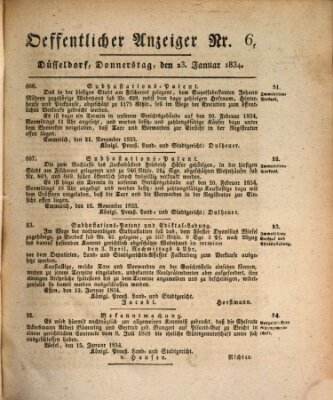 Amtsblatt für den Regierungsbezirk Düsseldorf Donnerstag 23. Januar 1834