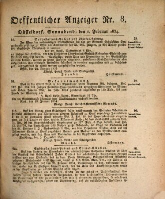 Amtsblatt für den Regierungsbezirk Düsseldorf Samstag 1. Februar 1834