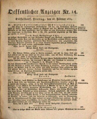 Amtsblatt für den Regierungsbezirk Düsseldorf Freitag 28. Februar 1834