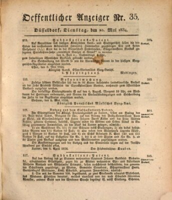 Amtsblatt für den Regierungsbezirk Düsseldorf Dienstag 20. Mai 1834