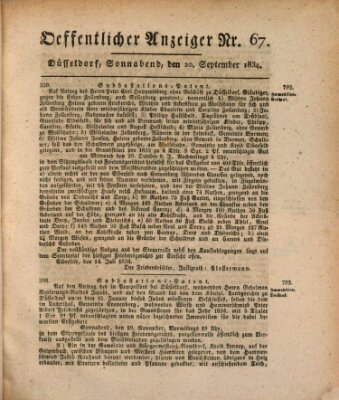 Amtsblatt für den Regierungsbezirk Düsseldorf Samstag 20. September 1834