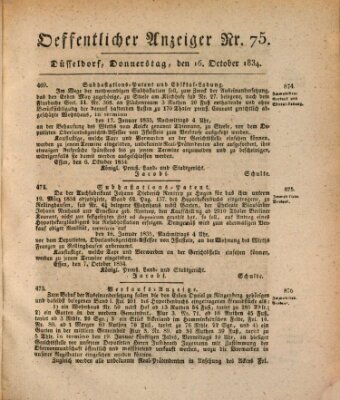 Amtsblatt für den Regierungsbezirk Düsseldorf Donnerstag 16. Oktober 1834
