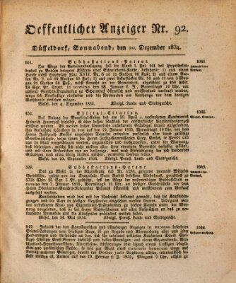 Amtsblatt für den Regierungsbezirk Düsseldorf Samstag 20. Dezember 1834