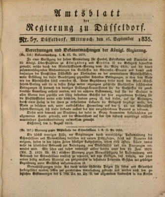 Amtsblatt für den Regierungsbezirk Düsseldorf Mittwoch 16. September 1835
