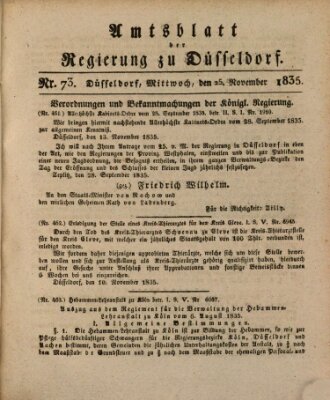 Amtsblatt für den Regierungsbezirk Düsseldorf Mittwoch 25. November 1835