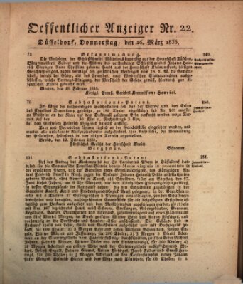 Amtsblatt für den Regierungsbezirk Düsseldorf Donnerstag 26. März 1835