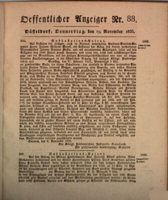 Amtsblatt für den Regierungsbezirk Düsseldorf Donnerstag 19. November 1835