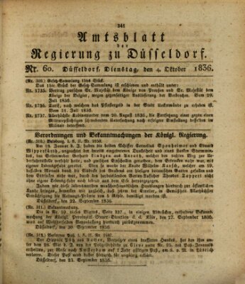 Amtsblatt für den Regierungsbezirk Düsseldorf Dienstag 4. Oktober 1836