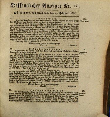Amtsblatt für den Regierungsbezirk Düsseldorf Samstag 27. Februar 1836