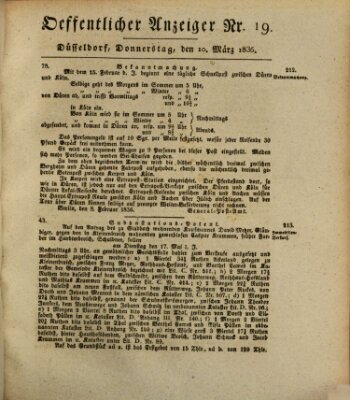 Amtsblatt für den Regierungsbezirk Düsseldorf Donnerstag 10. März 1836