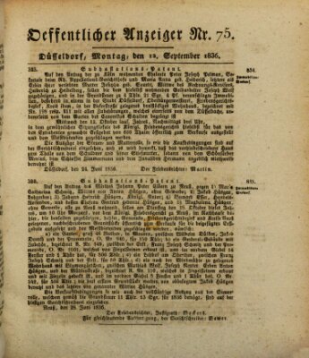 Amtsblatt für den Regierungsbezirk Düsseldorf Montag 12. September 1836